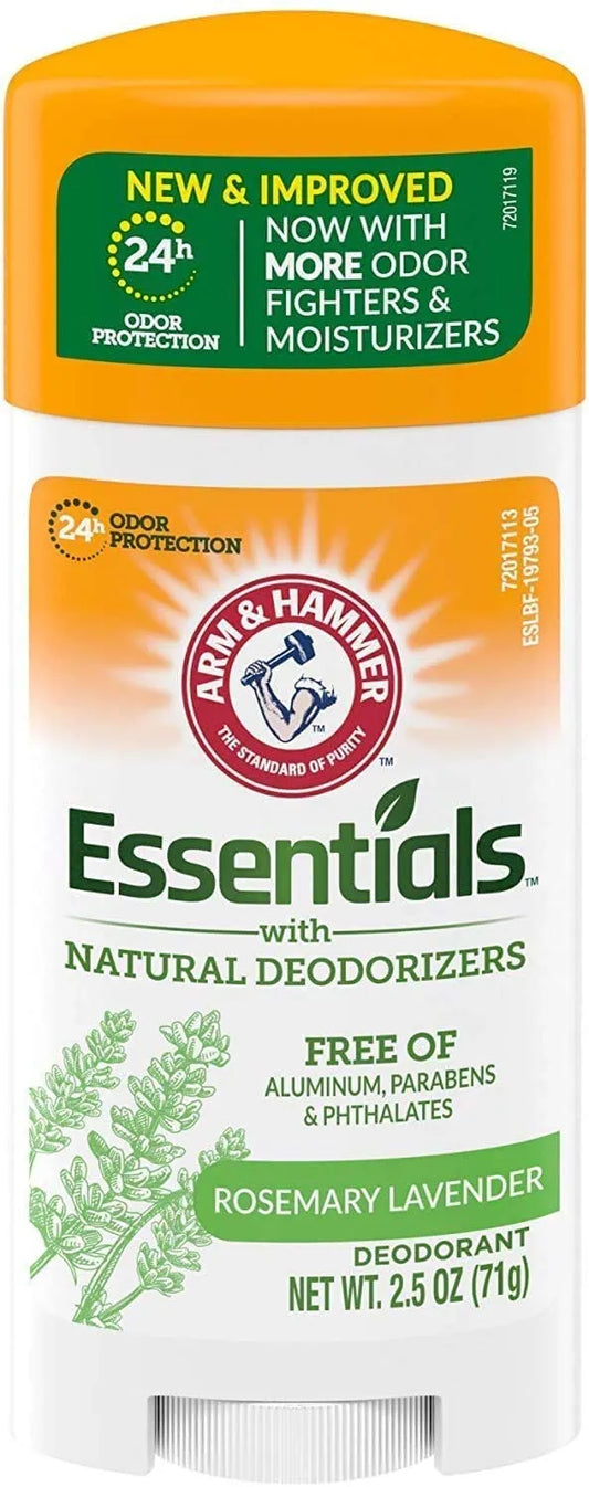 Arm & Hammer Essentials Deodorant with Natural Deodorizers Rosemary Lavender Aluminum Free 2.5 oz (Pack of 7)