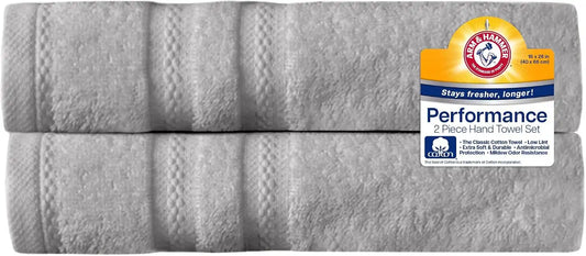 ARM & HAMMER Performance Hand Towels, 6 Piece, Light Grey