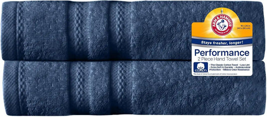 ARM & HAMMER Performance Hand Towels, 4 Piece, Dark Blue