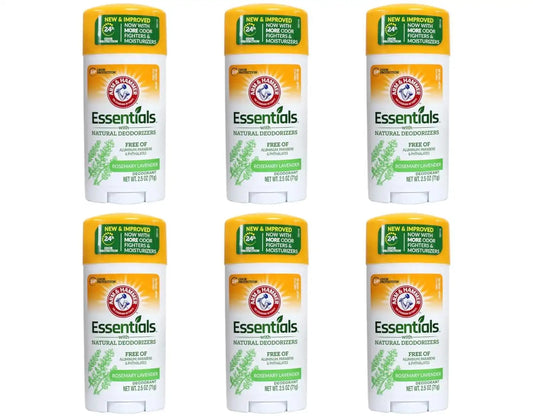 Arm & Hammer Essentials Natural Deodorant, Fresh, 2.5 Oz (Pack of 6)