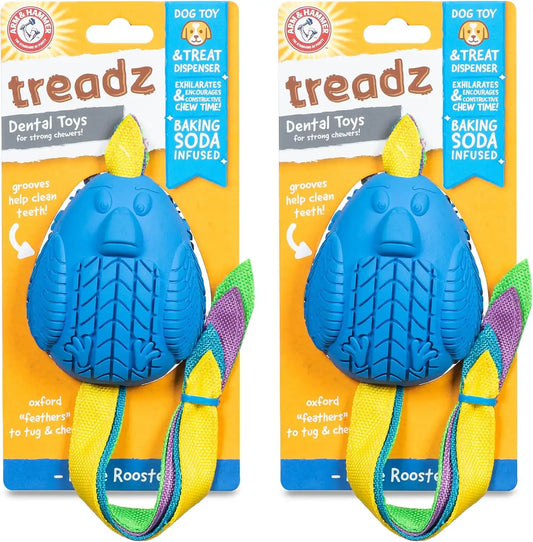 ARM & HAMMER Super Treadz Baking Soda Dental Dog Chew Toy, Large, Rooster