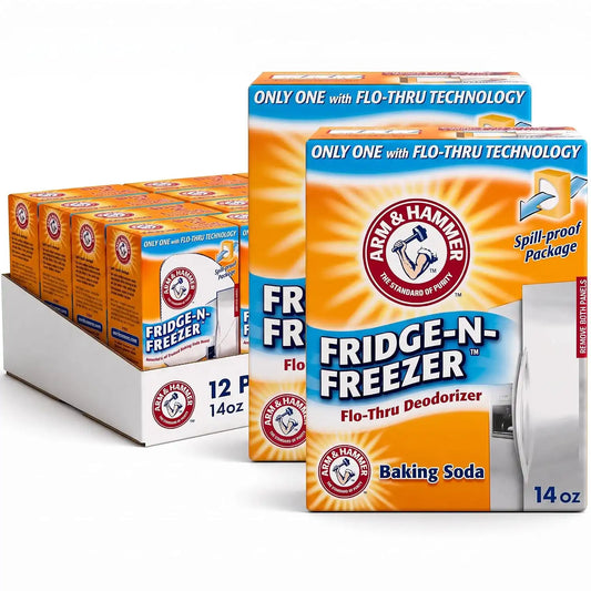 Arm & Hammer Baking Soda Fridge-n-Freezer Odor Absorber, Orange 14 oz, Pack of 24