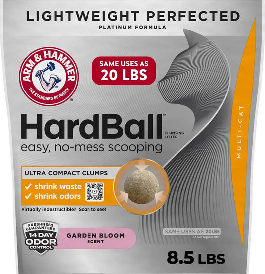ARM & HAMMER HardBall Clumping Cat Litter, Garden Bloom, 8.5 Lbs
