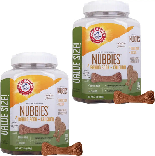 ARM & HAMMER Nubbies Dental Treats Value Size, Chicken Flavor, 139 Ct, 2-Pk