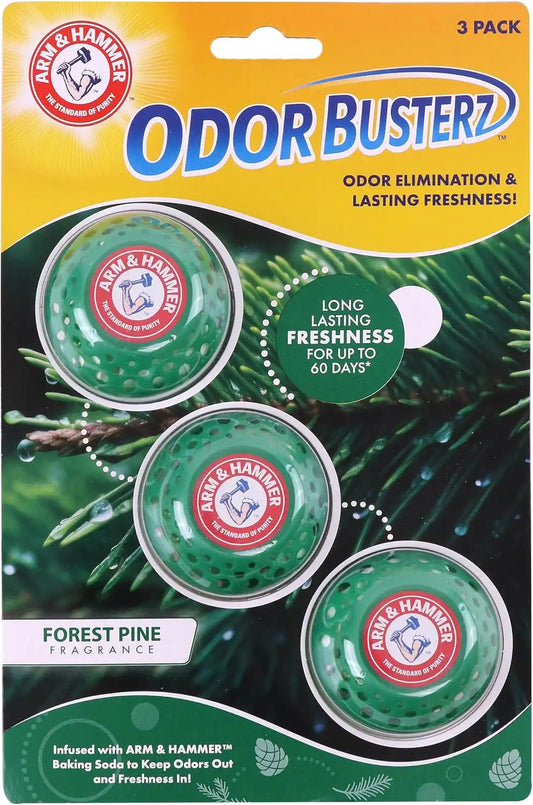 Arm & Hammer OdorBusterz® Odor Eliminator Balls, Forest Pine, 3 Count – Baking Soda Odor Control for Closets, Drawers, Hampers & Small Spaces