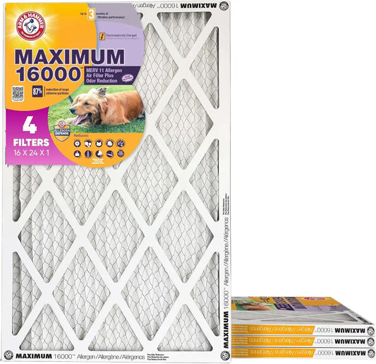 Arm & Hammer 16x24x1 Air Filter MERV 11 (4-Pack)