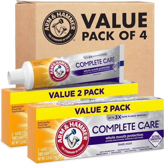 ARM & Hammer Complete Care Toothpaste, Fresh Mint, 6 Ounce (Pack of 24)
